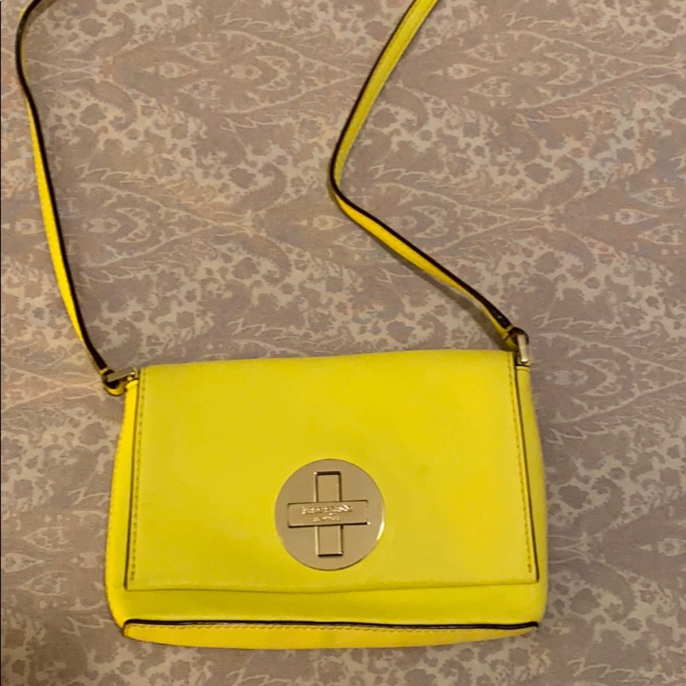 Kate Spade bright yellow crossbody purse.